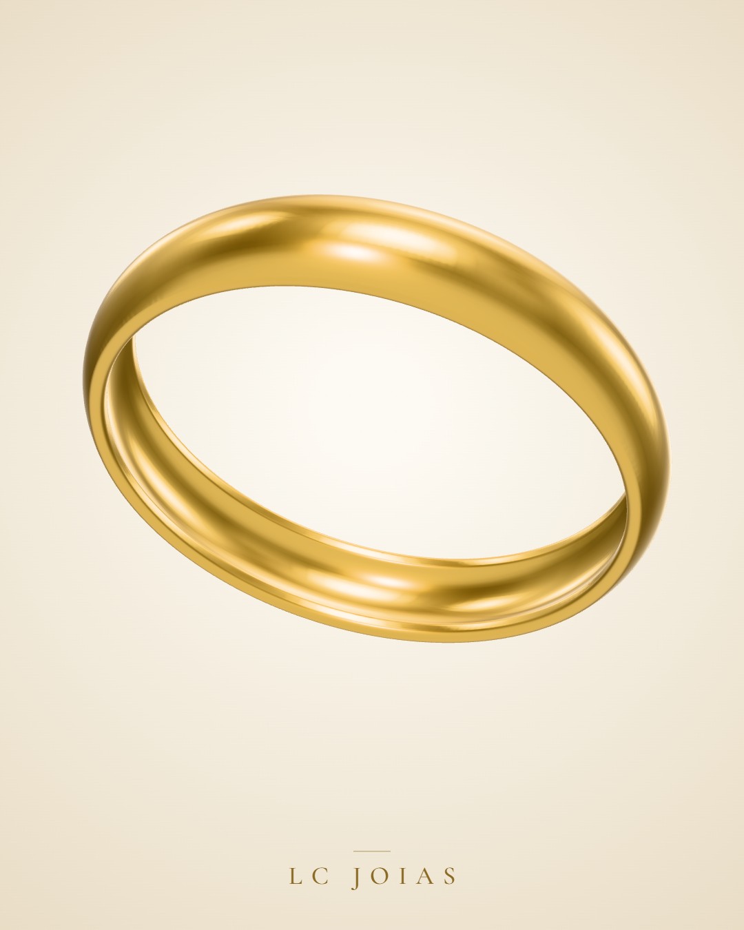 Aliança 4mm masc em ouro