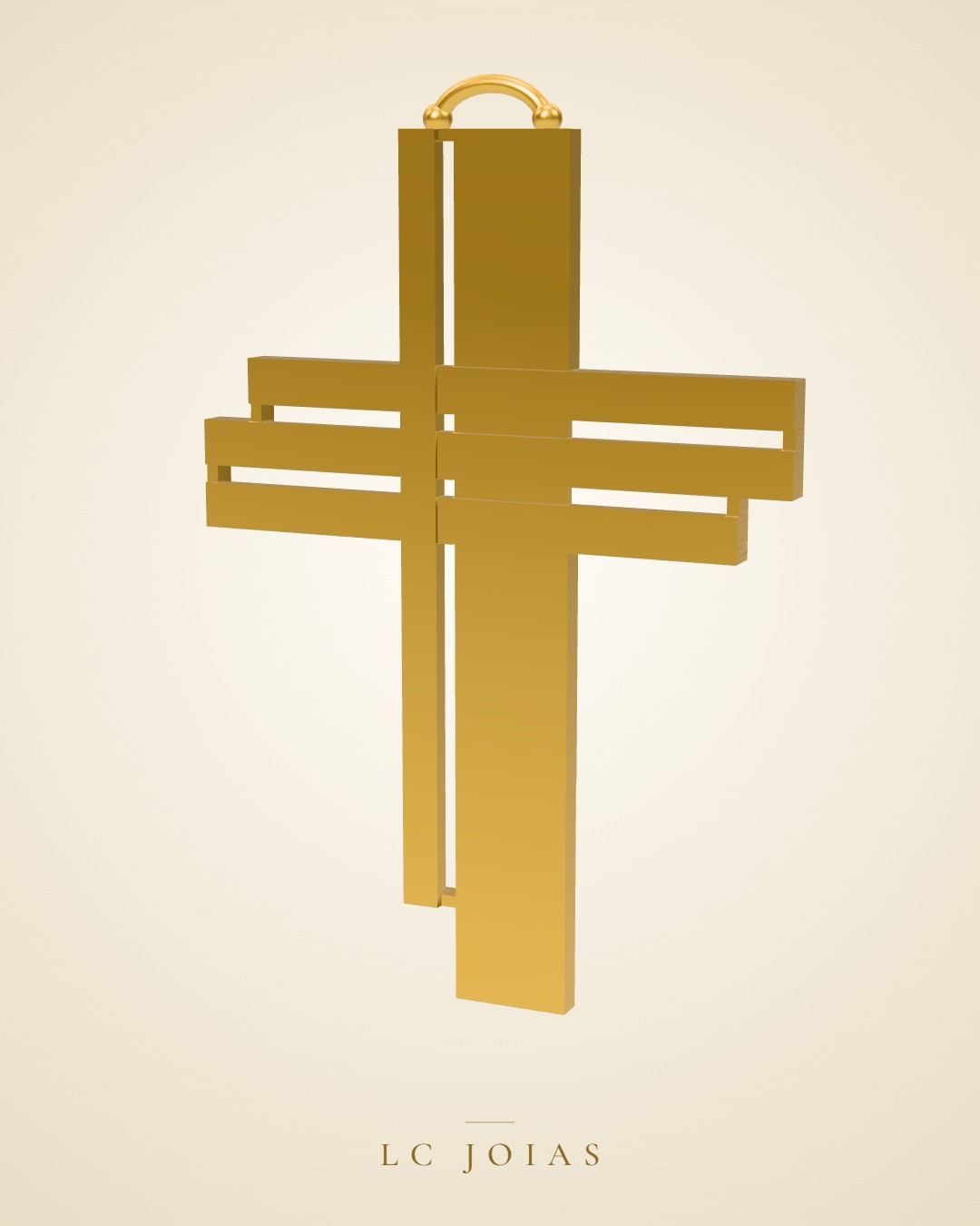 Pingente religioso 3668 4 cruz em ouro