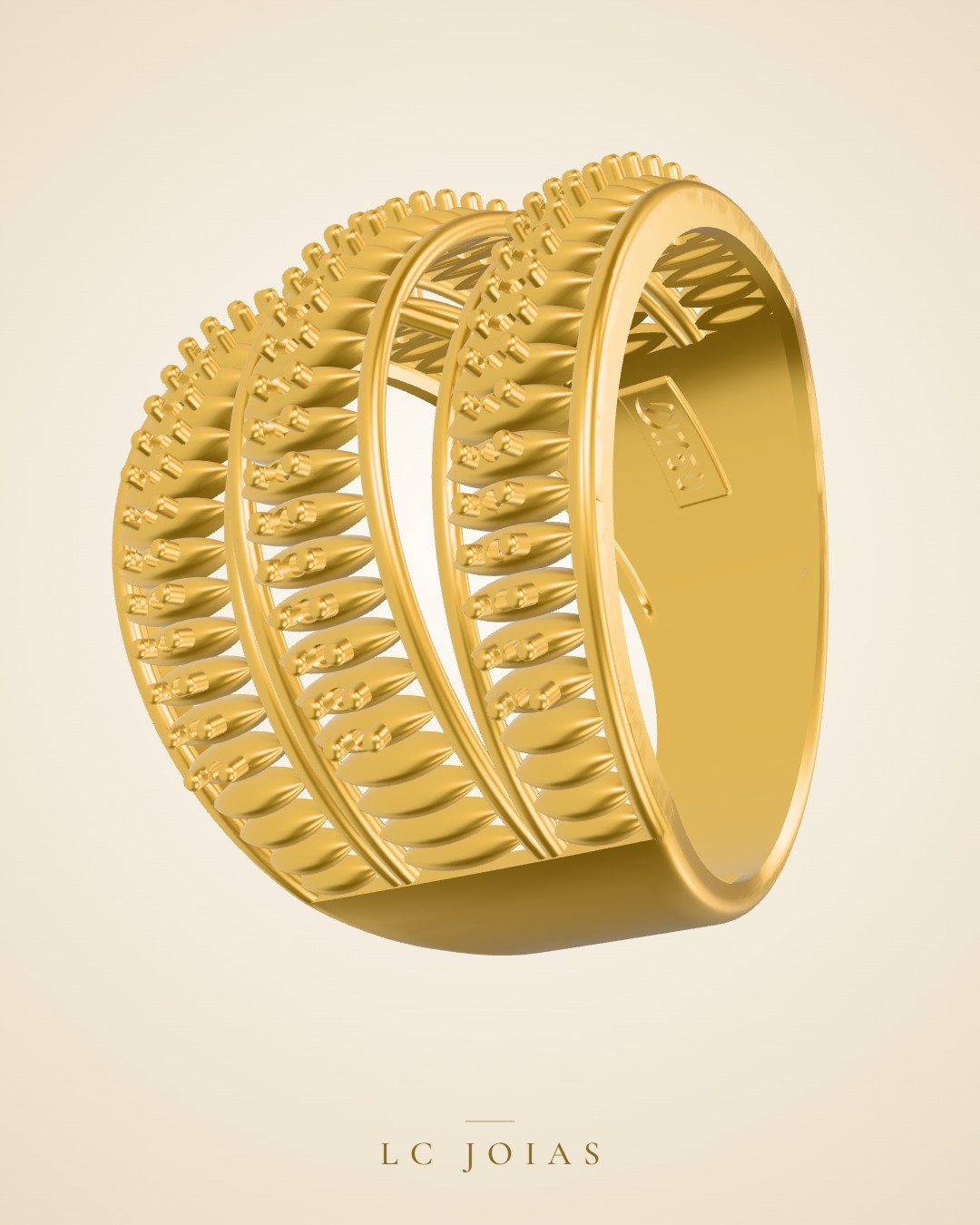 Anel an 101 stl em ouro
