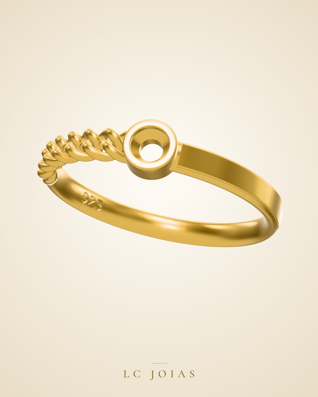 Anel ag 2324 an em ouro