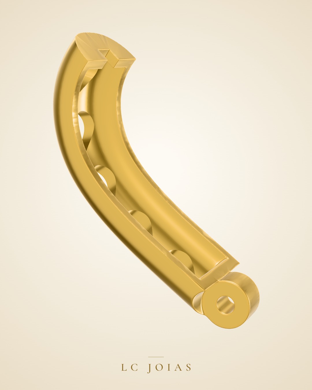 Brinco br p coração liso em ouro