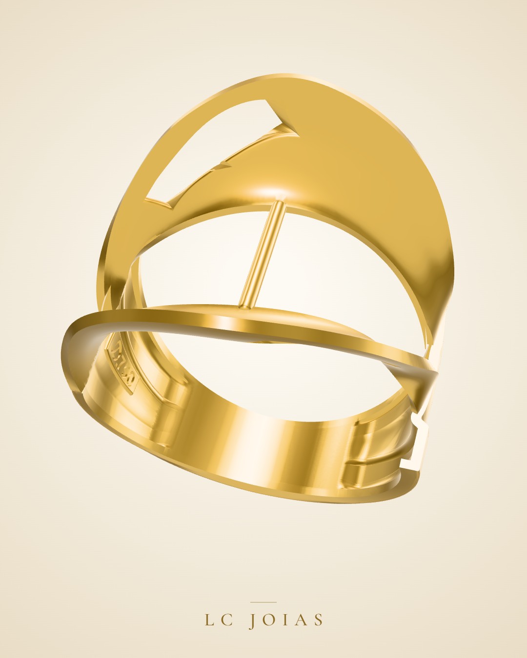 Anel aro an 103 stl em ouro