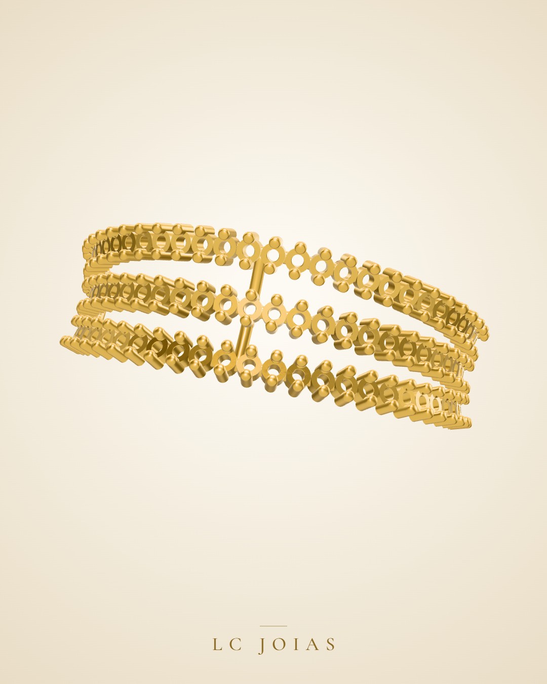 Anel 014 an aplique em ouro