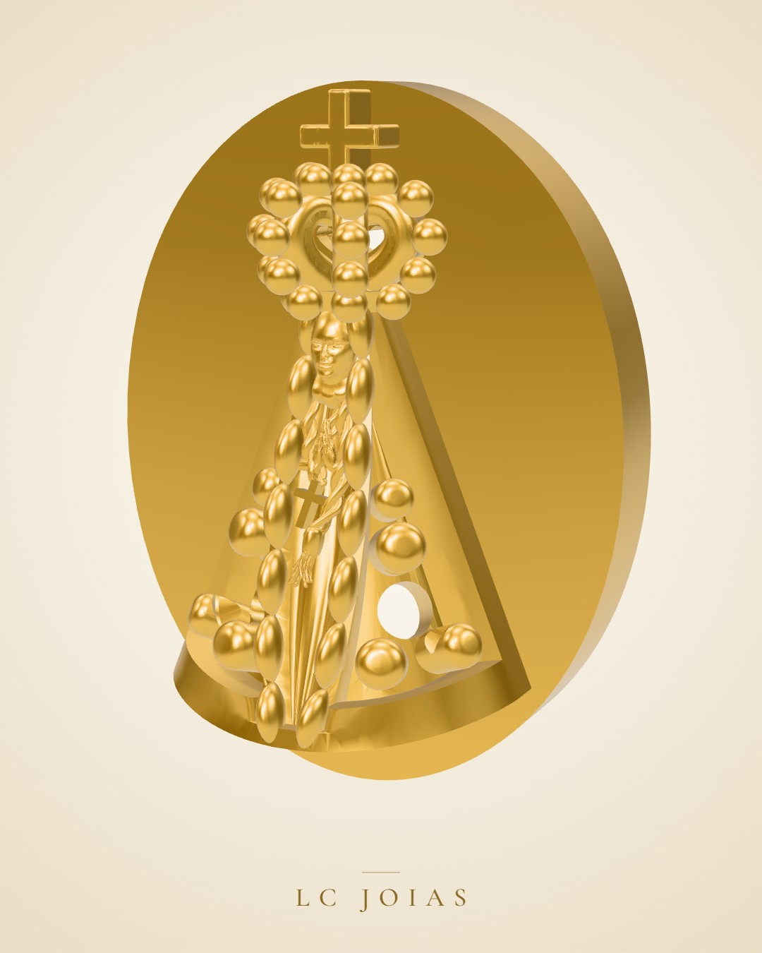 Pingente religioso 6552 pg p santa em ouro