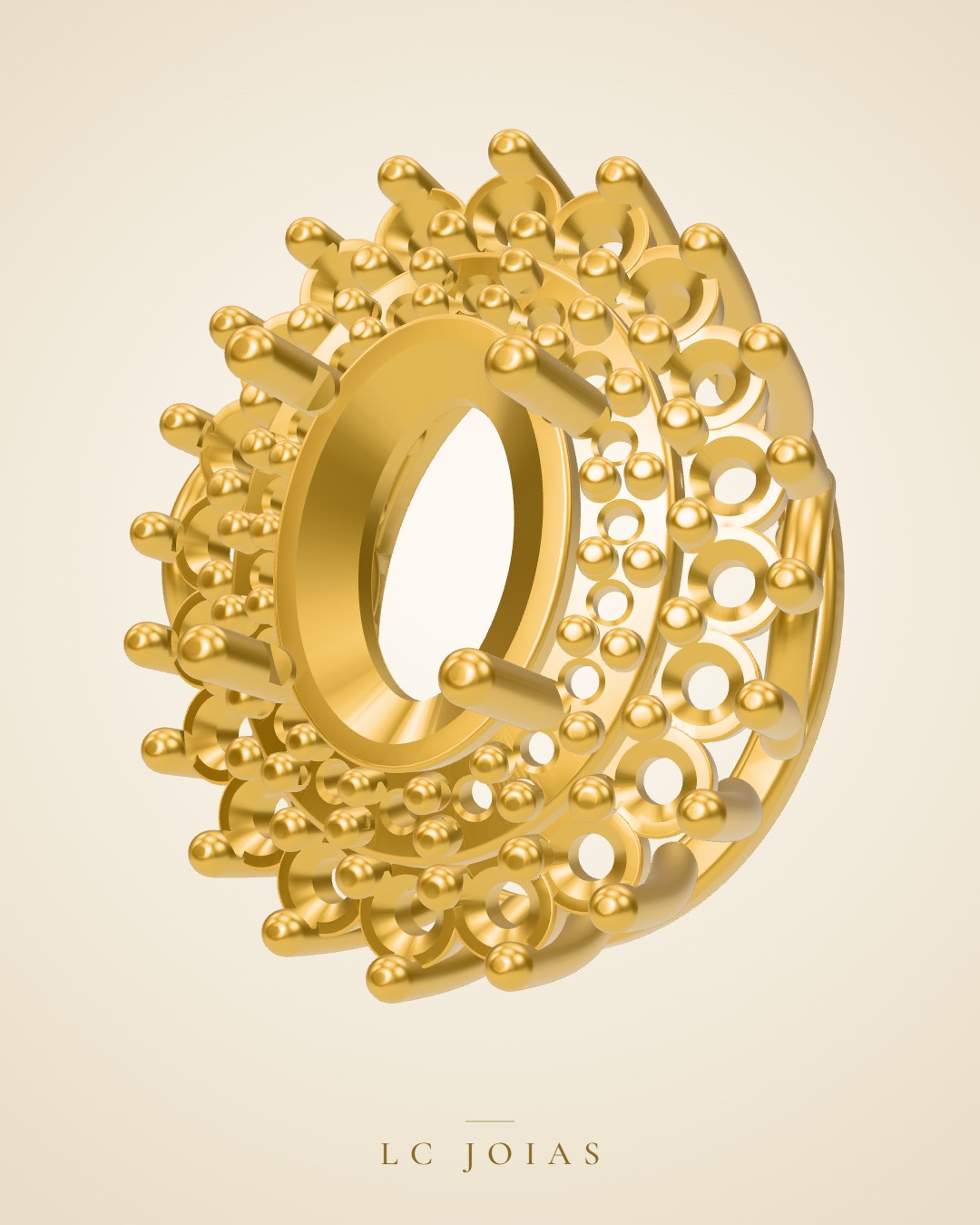 Berloque 1116 ber oval em ouro