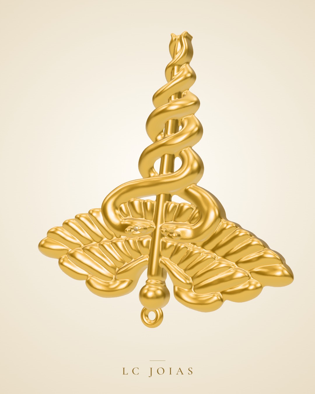Pingente pg cobra em ouro