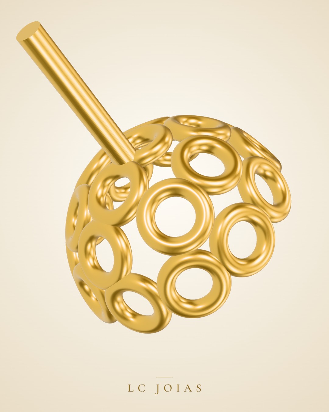 Anel 7529 an bolinha 7b em ouro