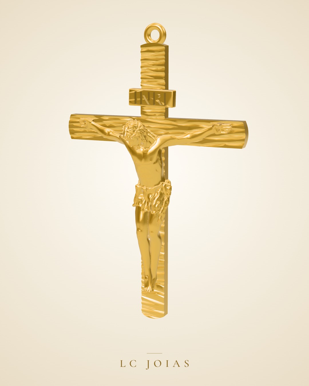 Pingente religioso cruz 4 40 mm em ouro