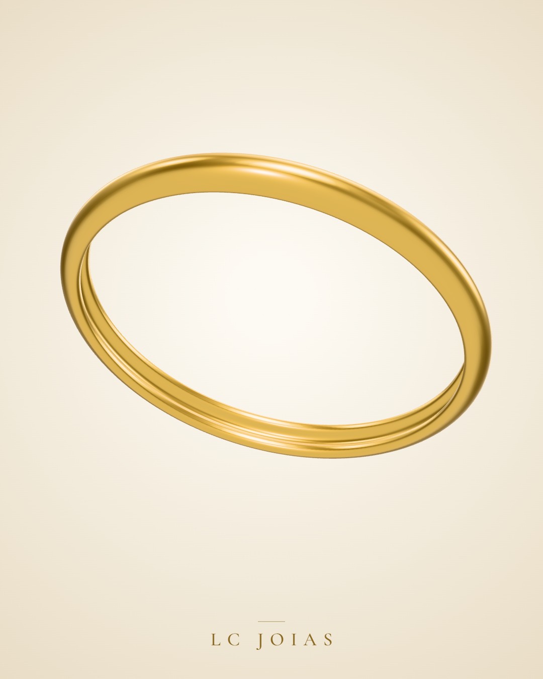 Aliança 2mm masc em ouro