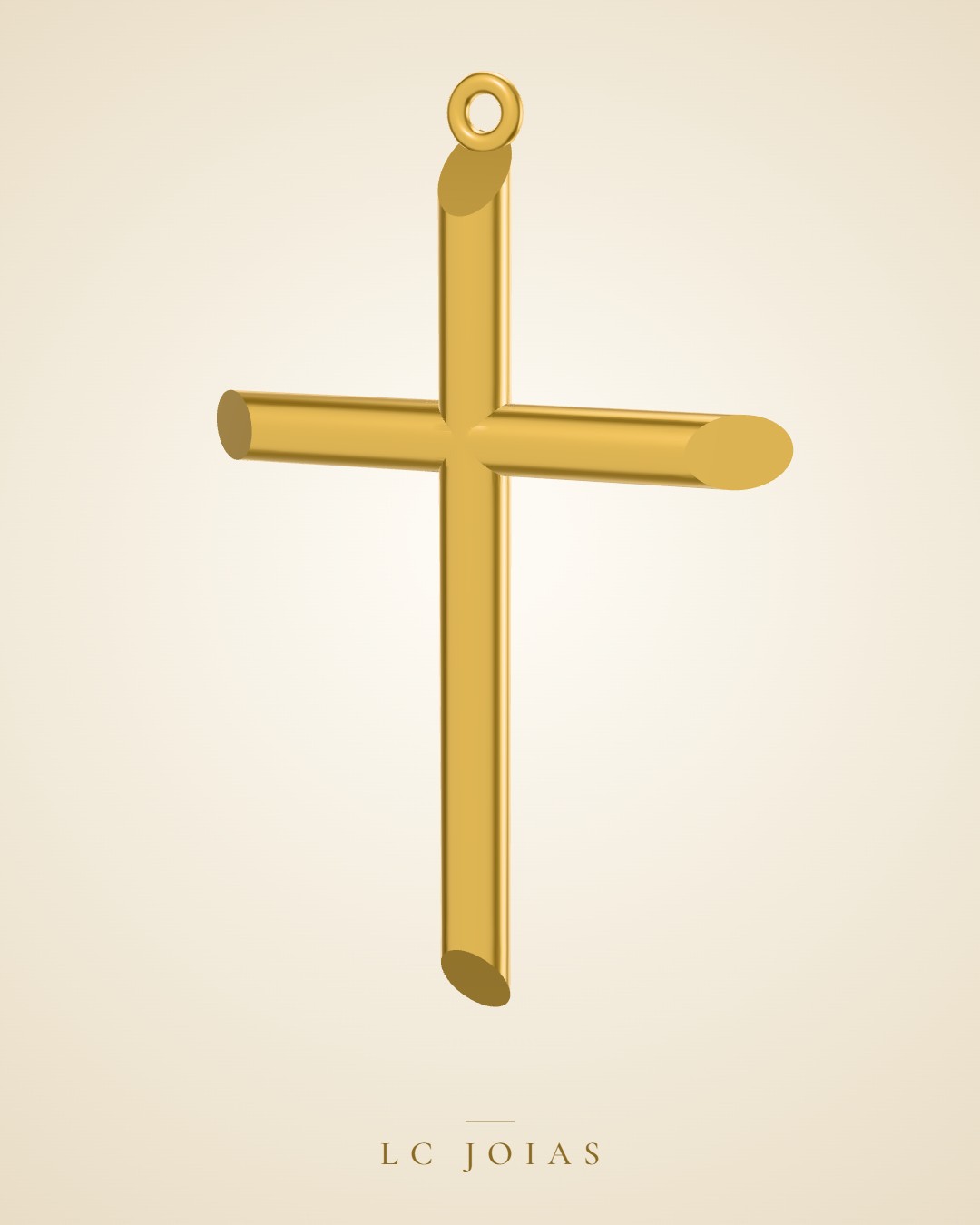 Pingente religioso cruz 7 35mm em ouro