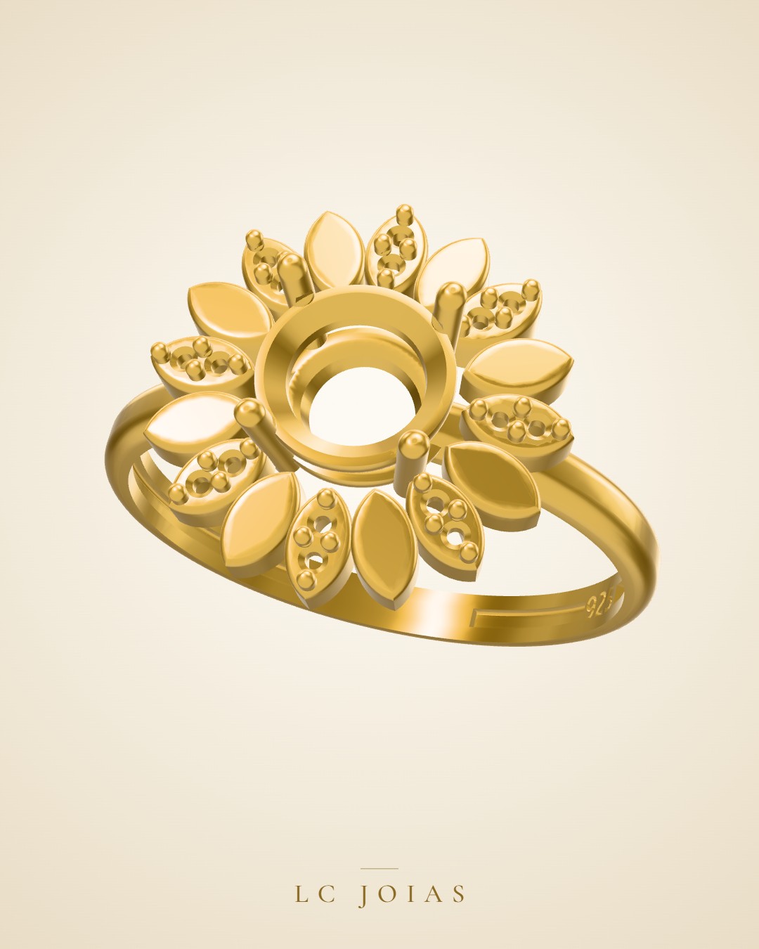 Anel ag 2358 an em ouro