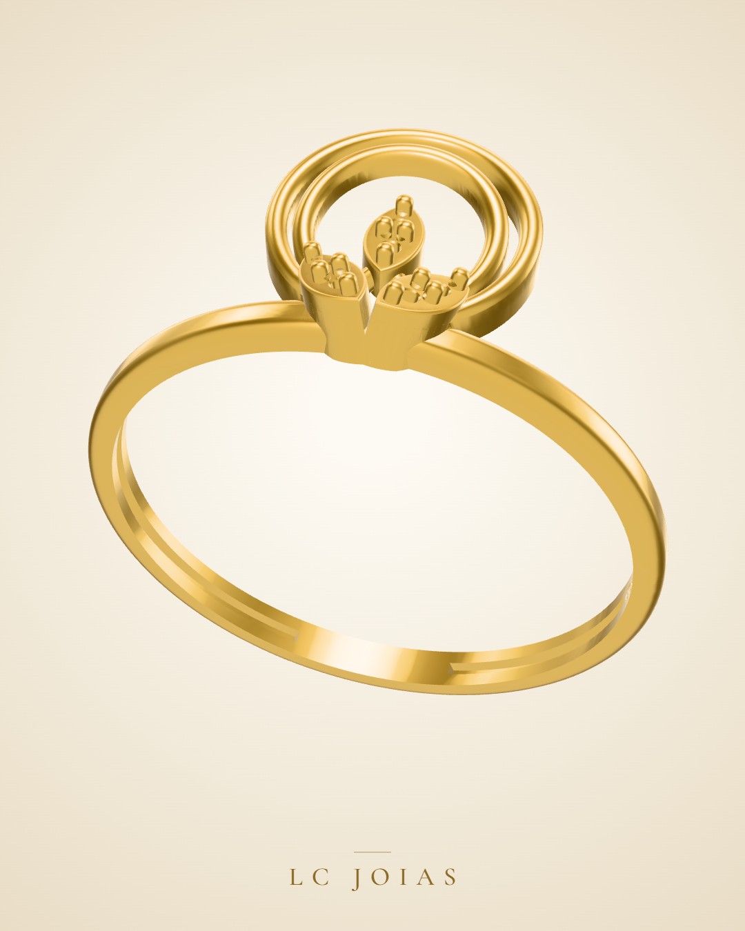 Anel an ok em ouro