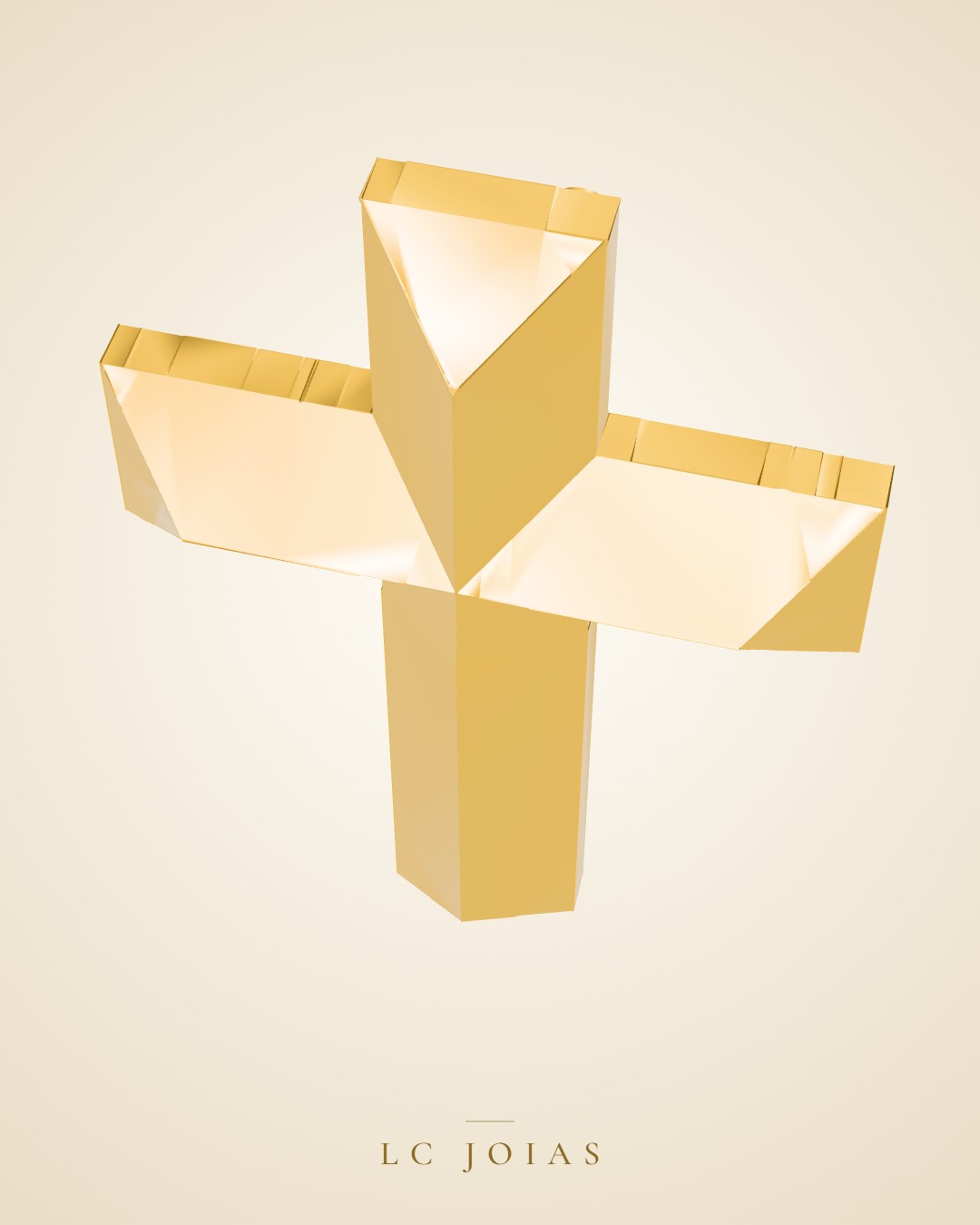 Anel 1060 an cruz em ouro