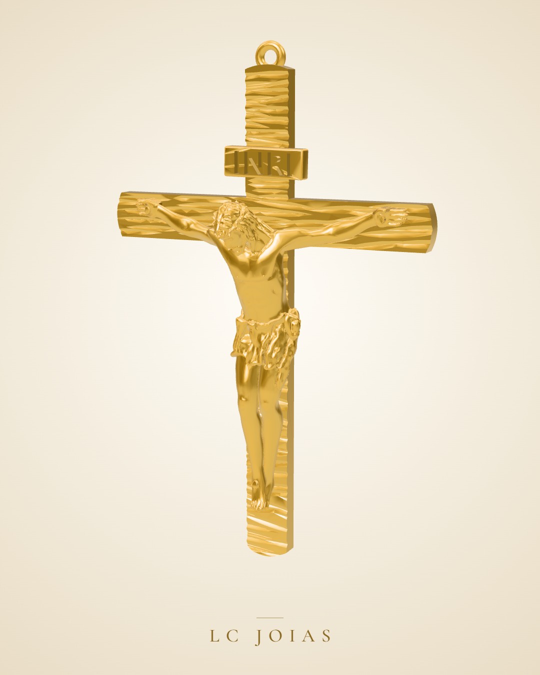 Pingente religioso cruz 4 50mm em ouro