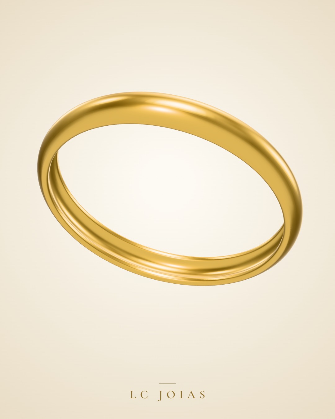 Aliança 3mm masc em ouro