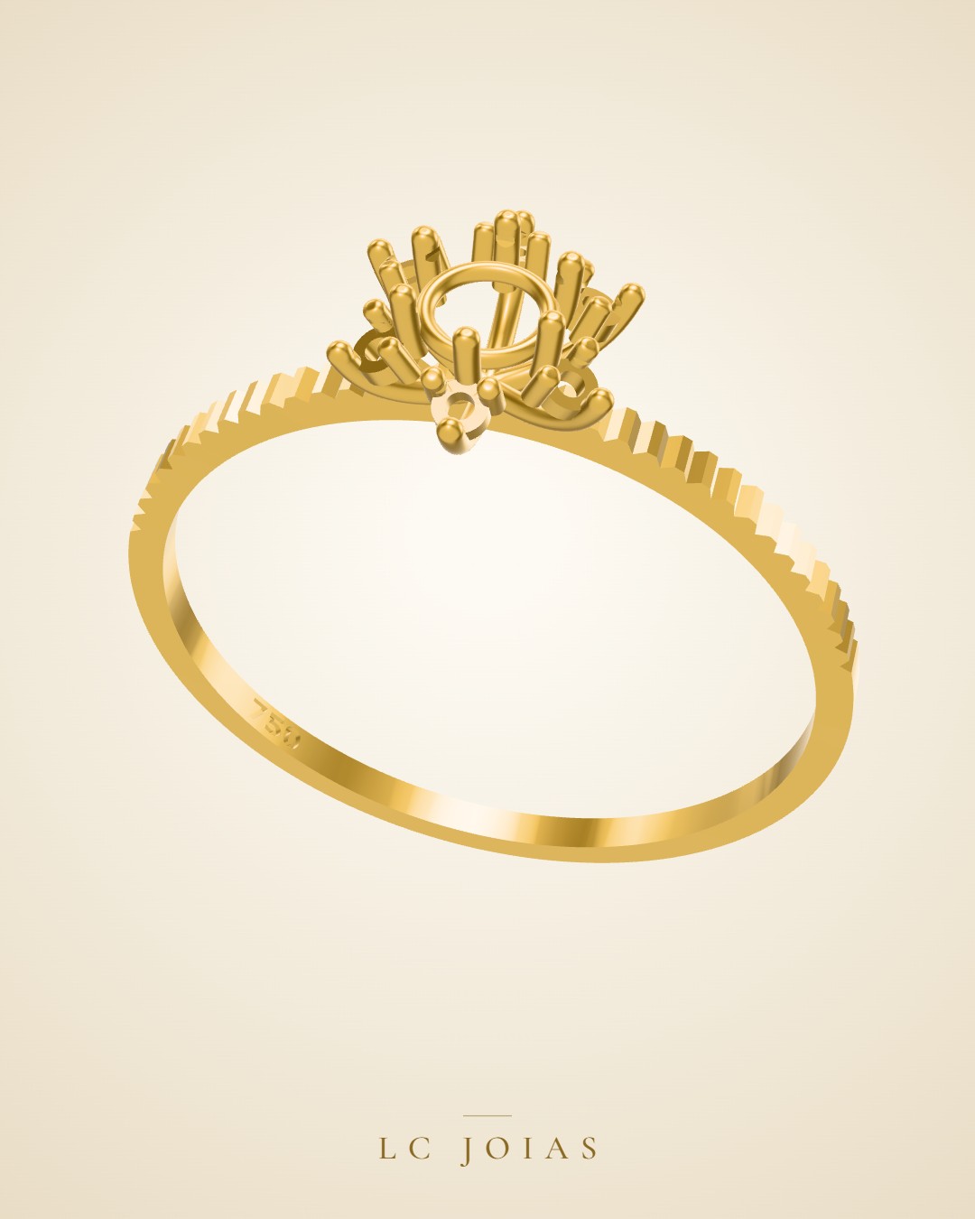 Anel d 0107 an 14 s em ouro