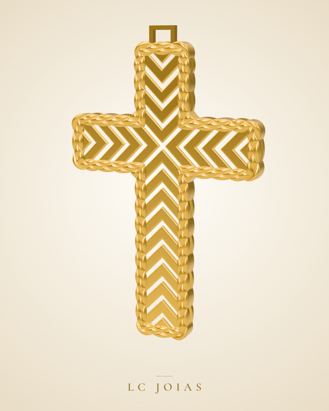 Pingente religioso cruz-2 em ouro