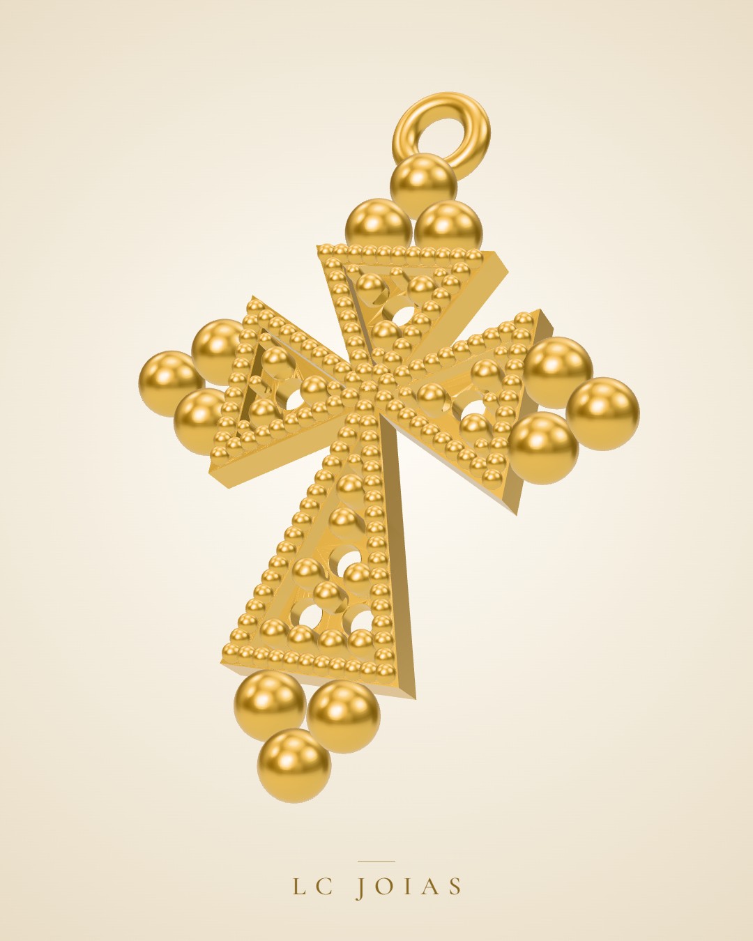 Pingente religioso 7657 cruz em ouro