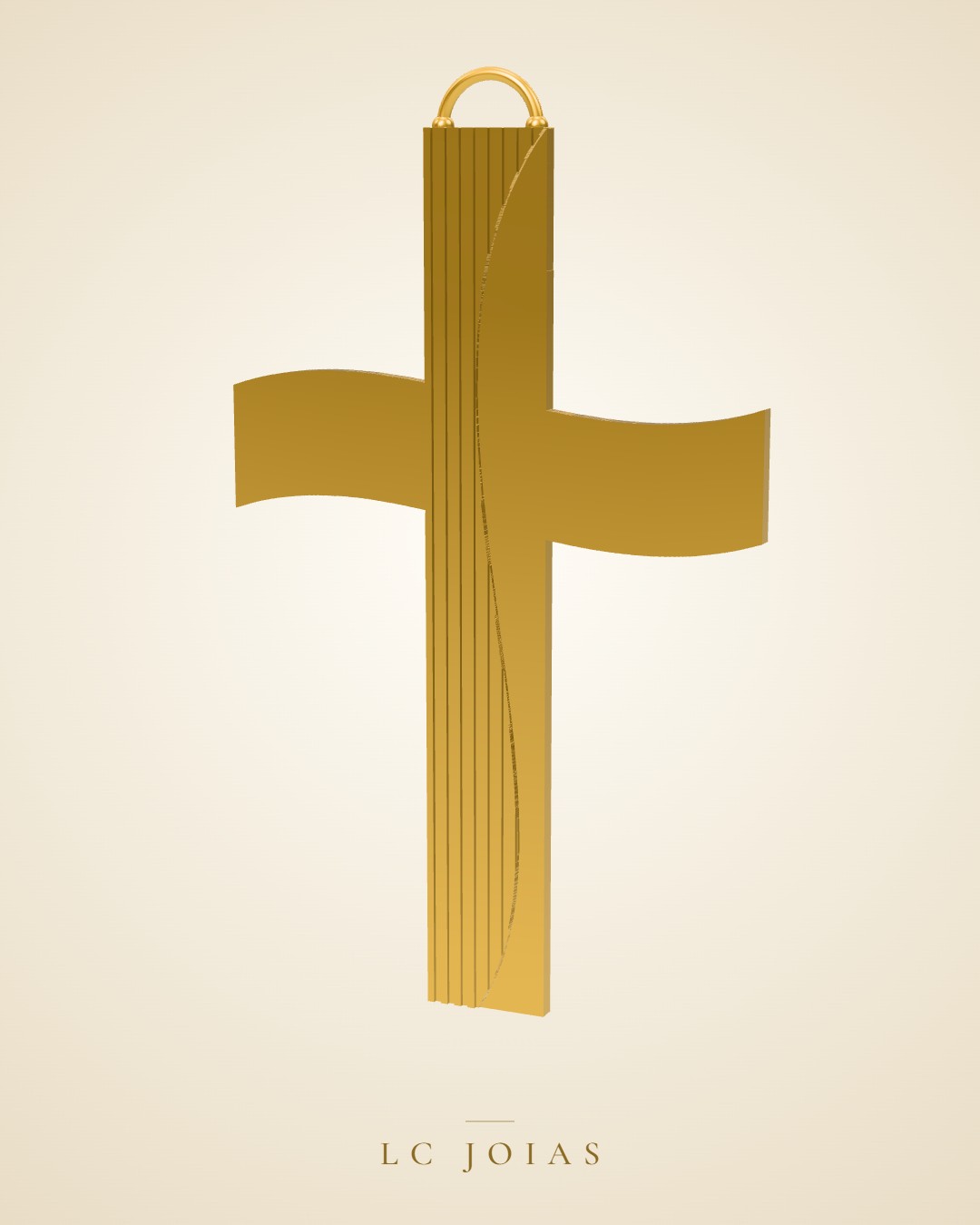 Pingente religioso 3669 5 cruz em ouro