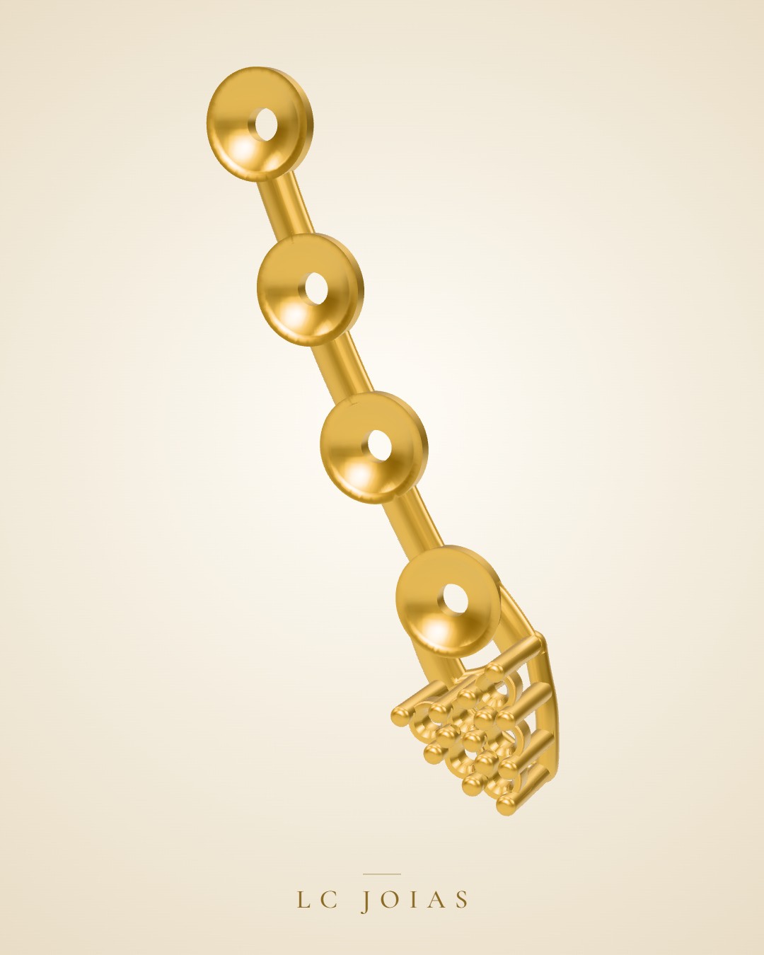 Brinco 7454 br em ouro