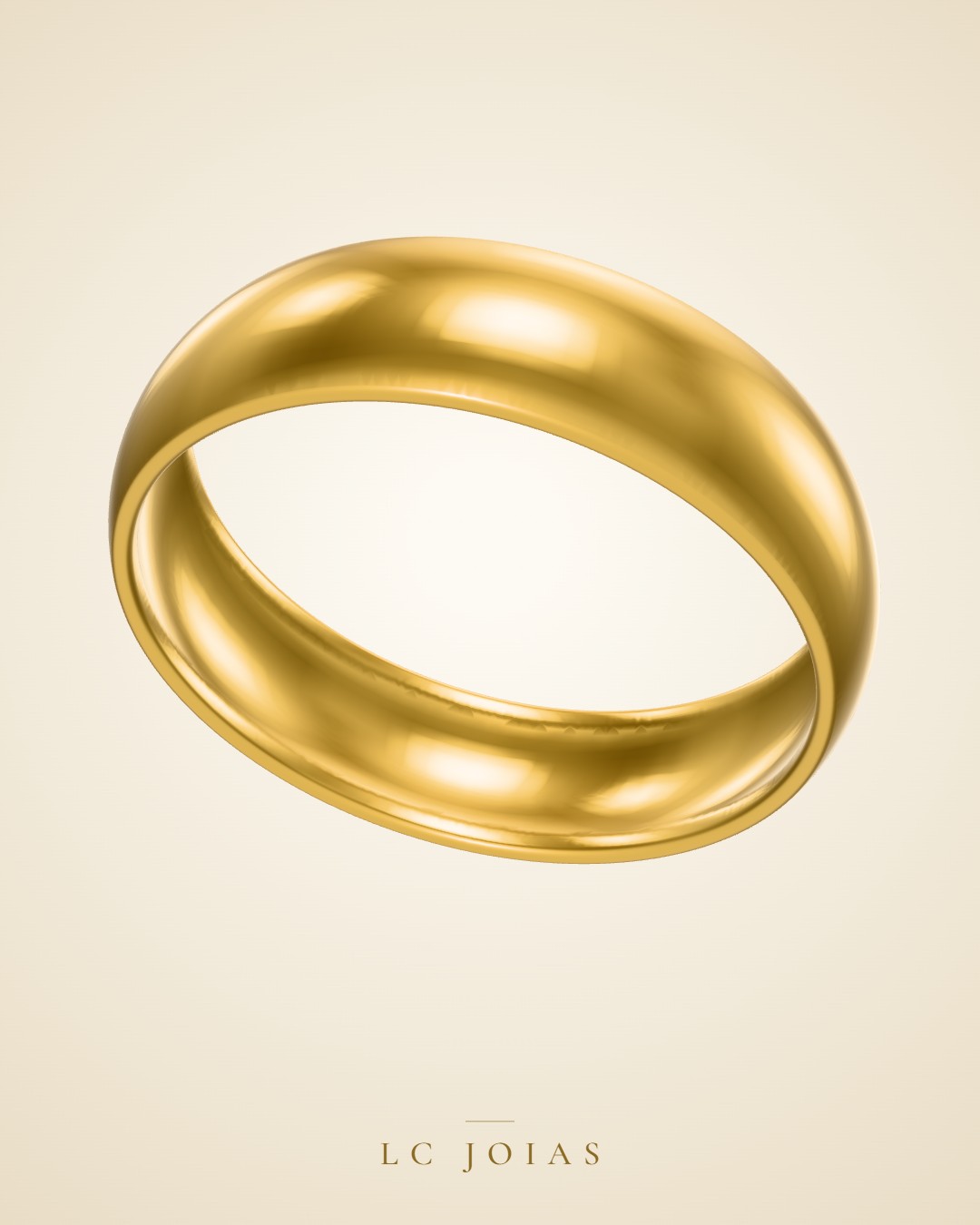 Aliança 5mm fem em ouro