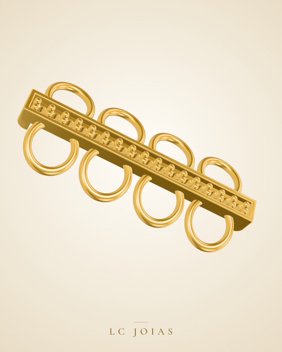 Anel 7589 an aplique em ouro