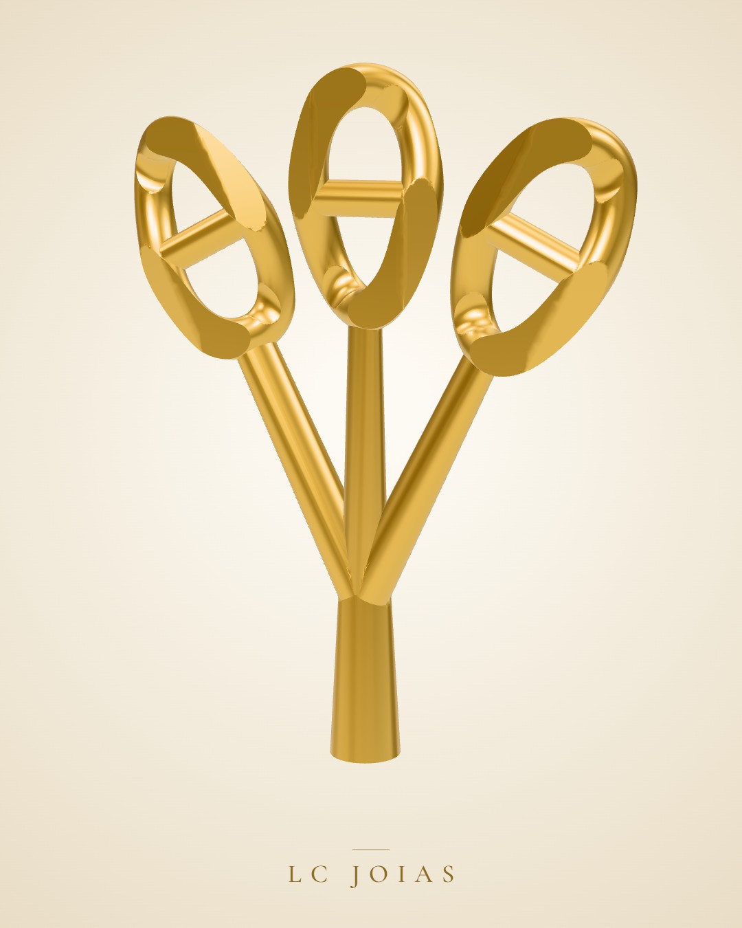 Colar 5 corrente em ouro