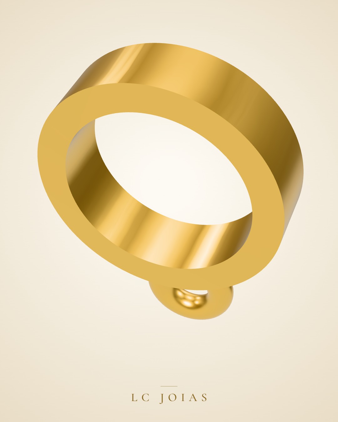 Brinco 7343 pul argola lisa em ouro