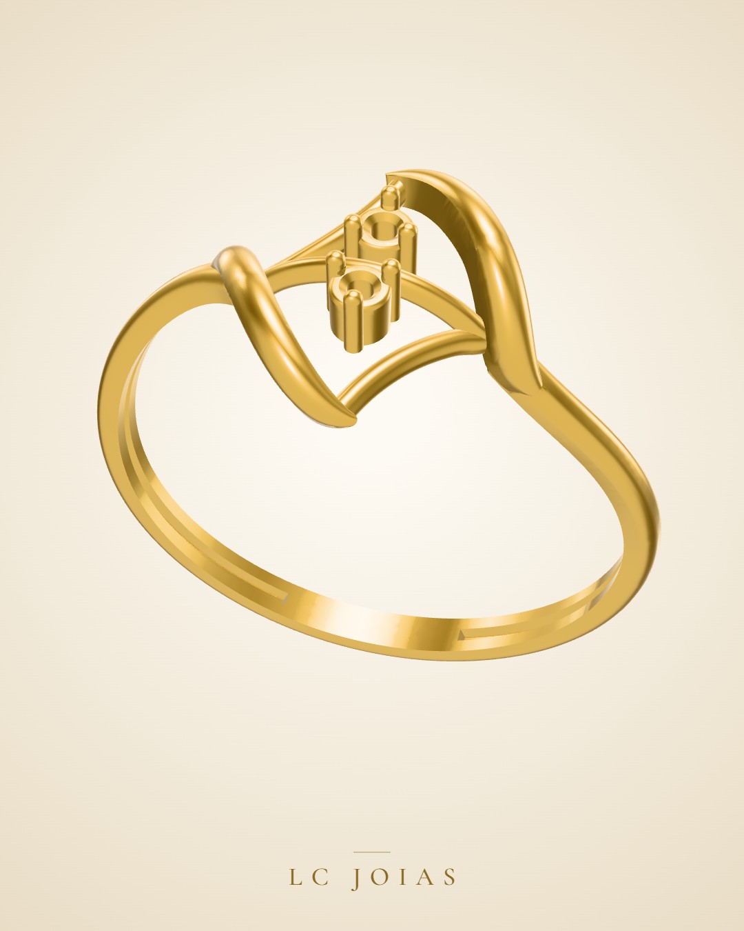 Anel lr 39 an em ouro