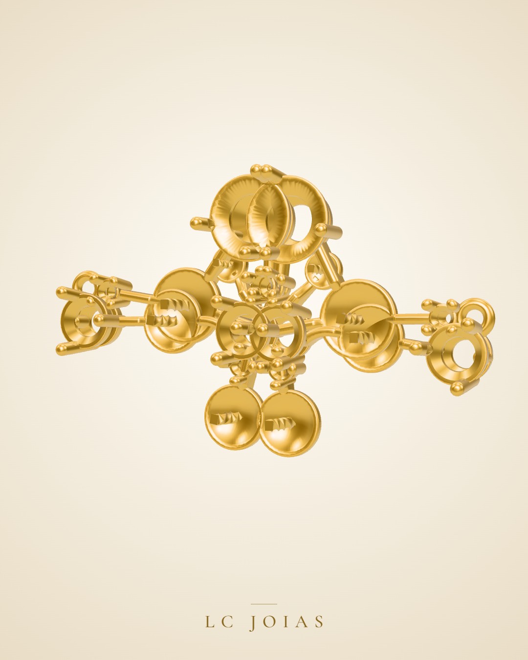 Brinco 8057 br 01 espelho em ouro