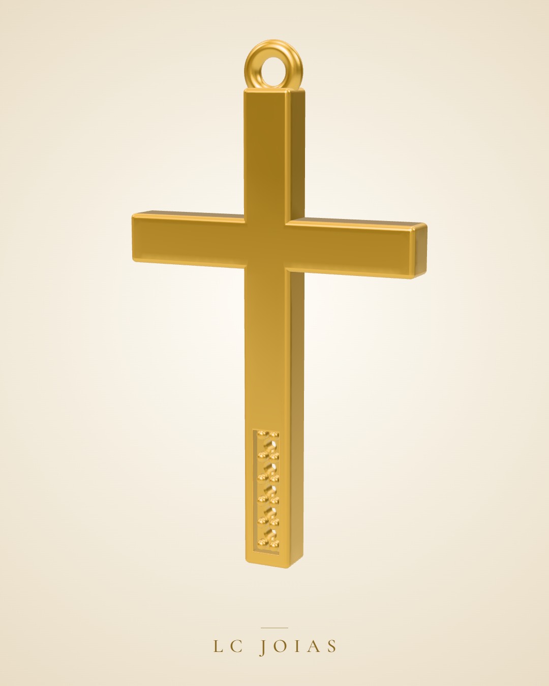 Pingente religioso cruz 2 25mm em ouro