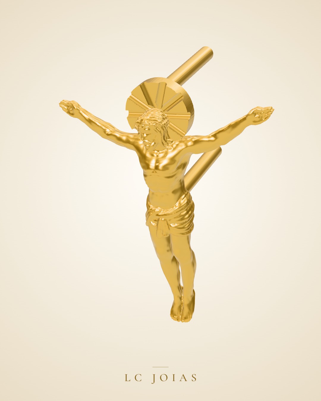 Pingente religioso 264 cristo p em ouro