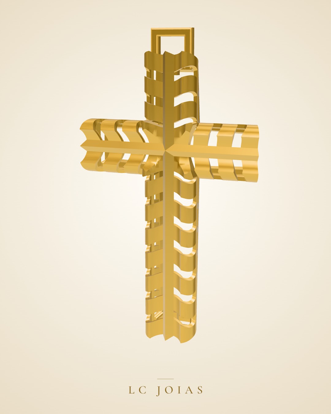Pingente religioso cruz-7 m em ouro