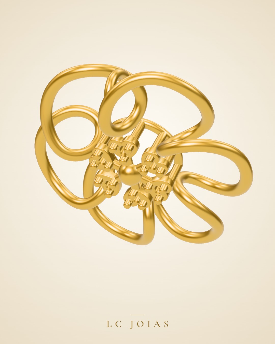 Brinco 7474 br 03 espelho em ouro