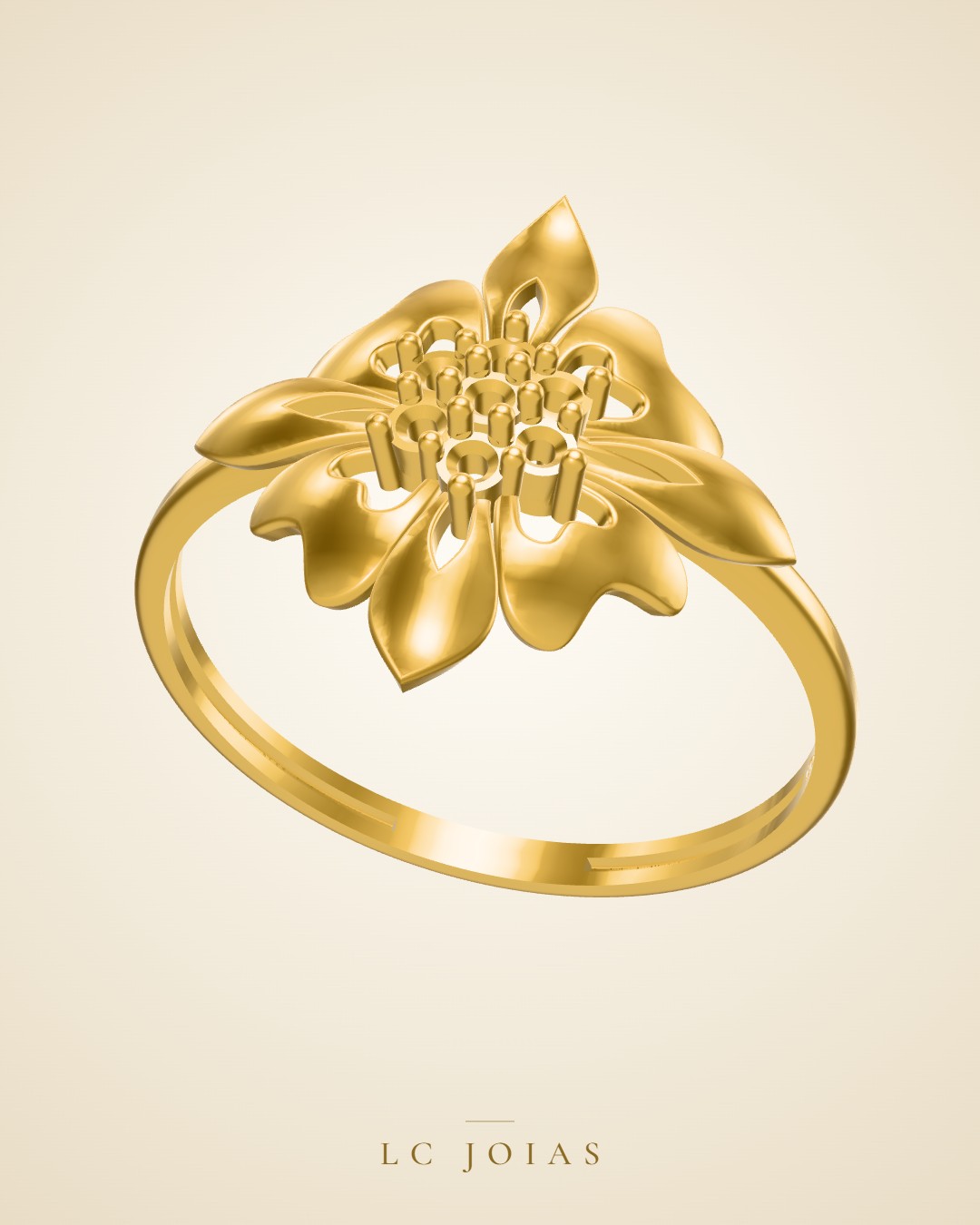 Anel lr 67 an em ouro