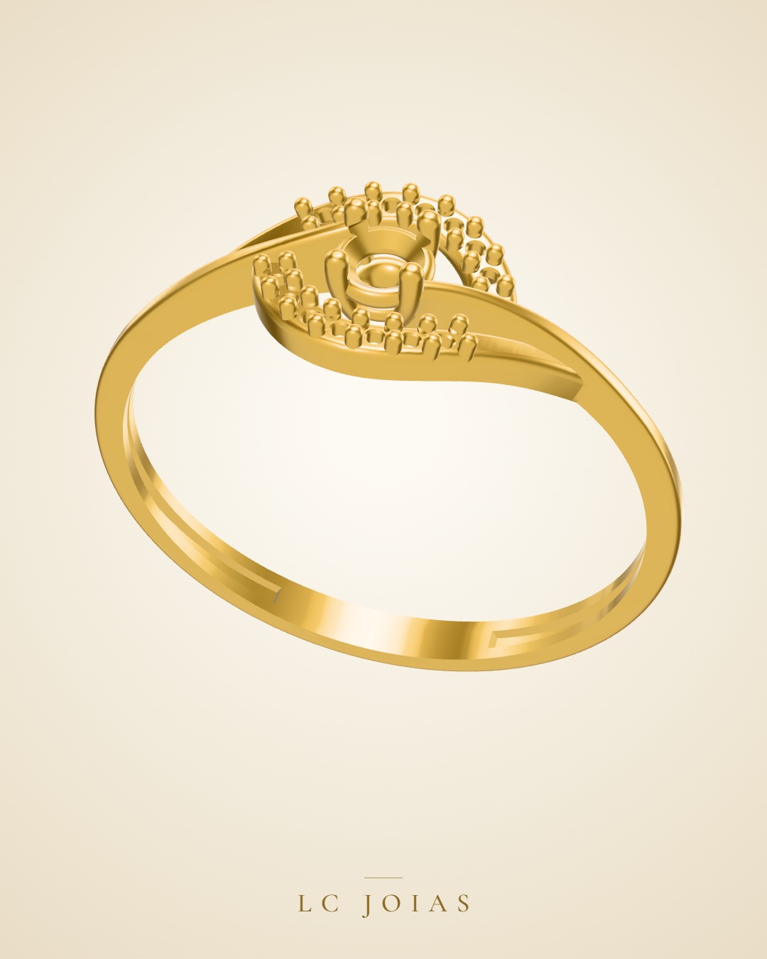 Anel anel 1 ok em ouro