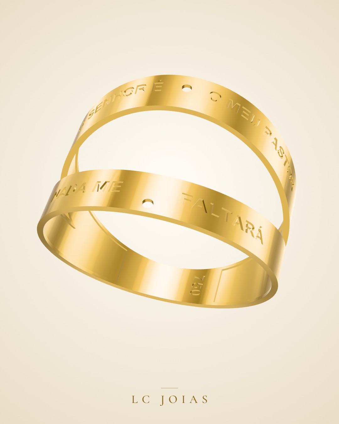 Anel 8672 an laser em ouro