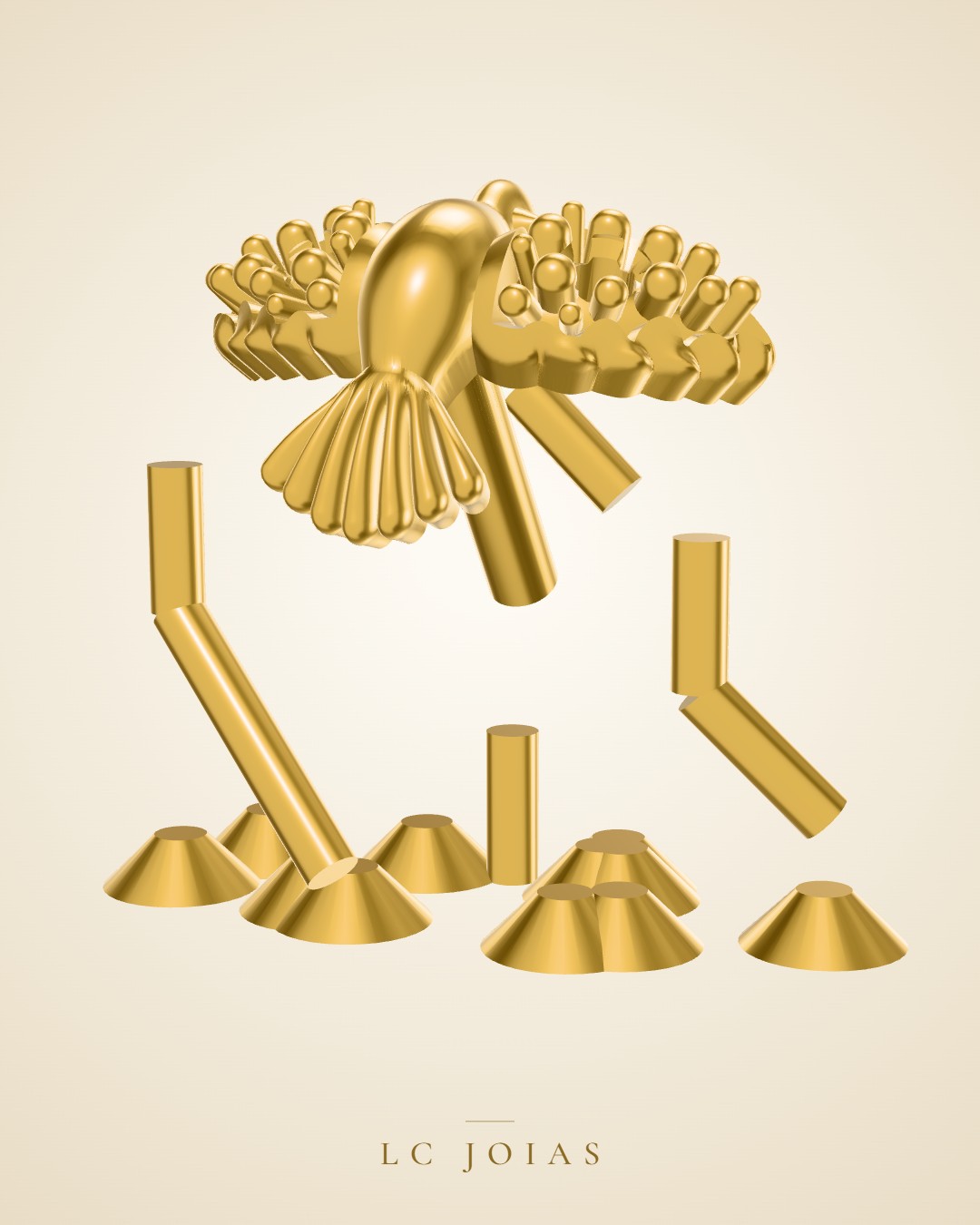 Pingente d 0011 pg apl em ouro