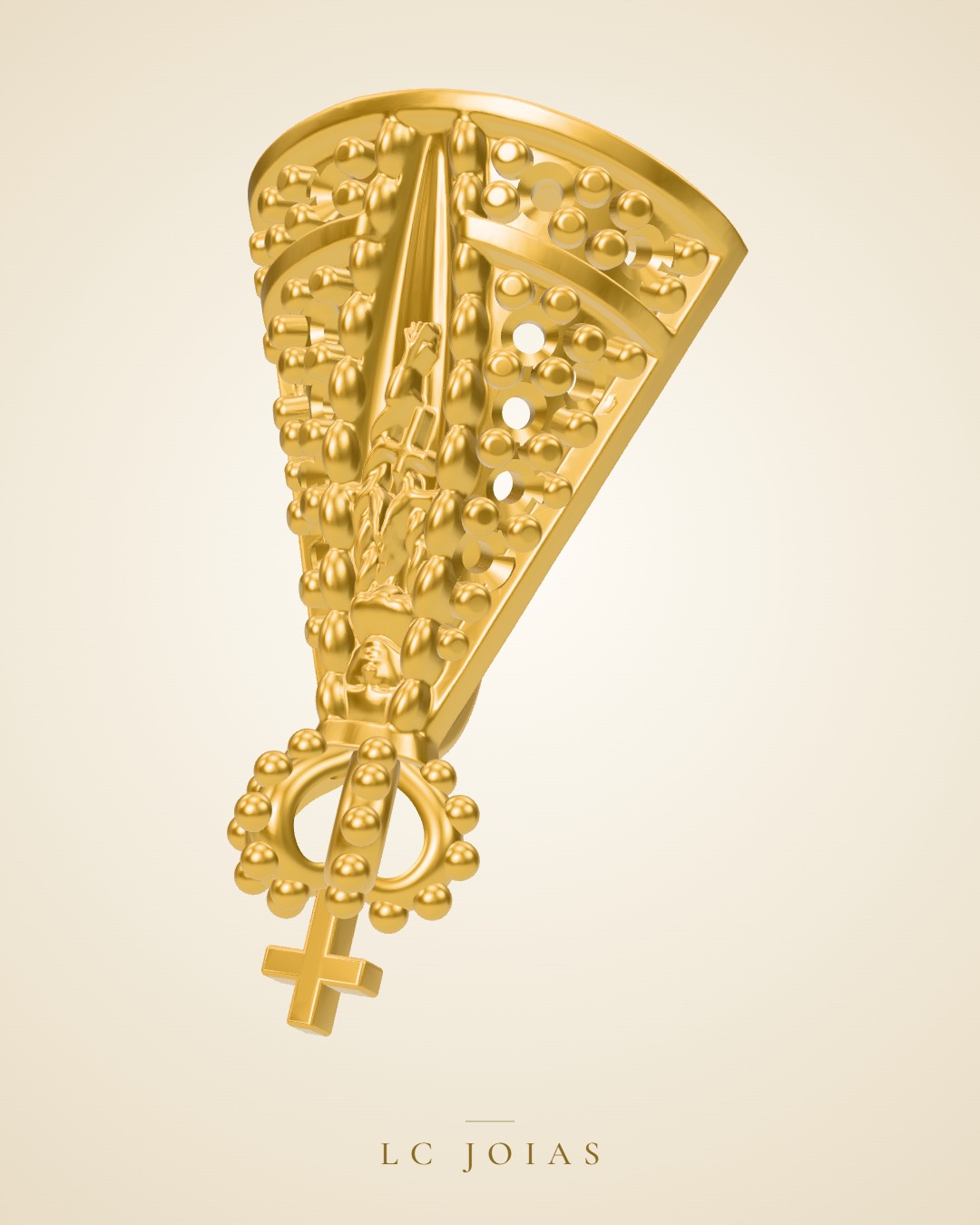 Pingente religioso 5008 pg santa em ouro