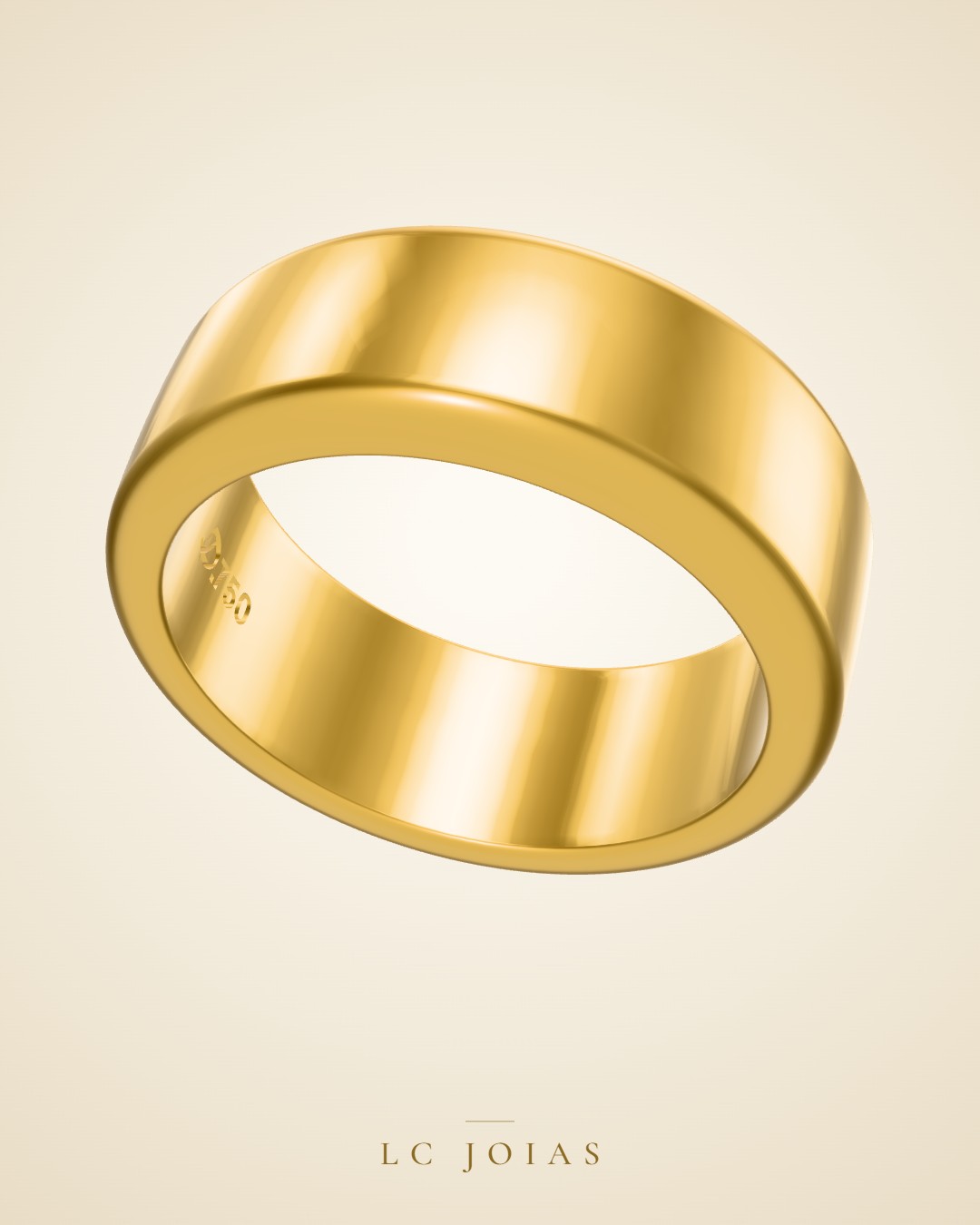 Aliança aliança 7 mm ok em ouro