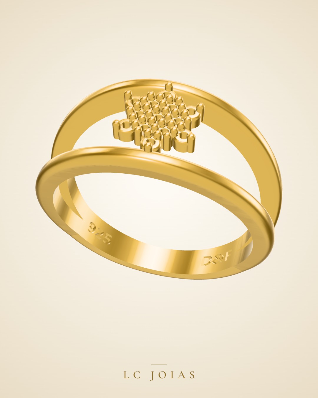 Anel 20617 an n14 em ouro