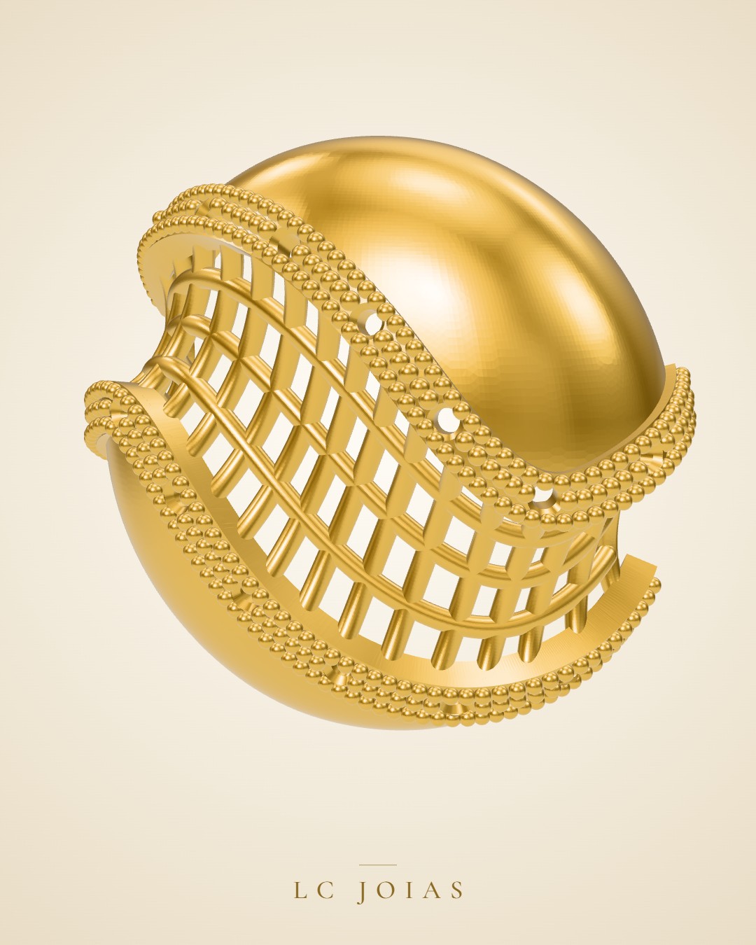 Brinco brinco abaulado em ouro