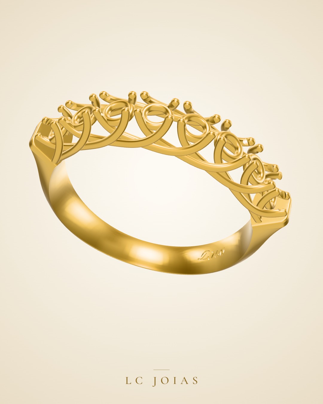 Anel 3856 anel 3mm em ouro