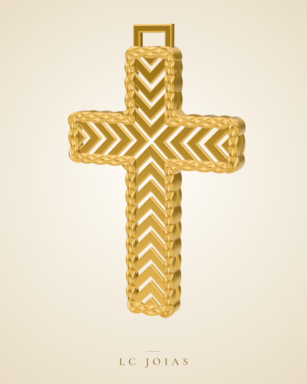 Pingente religioso cruz-2 m em ouro