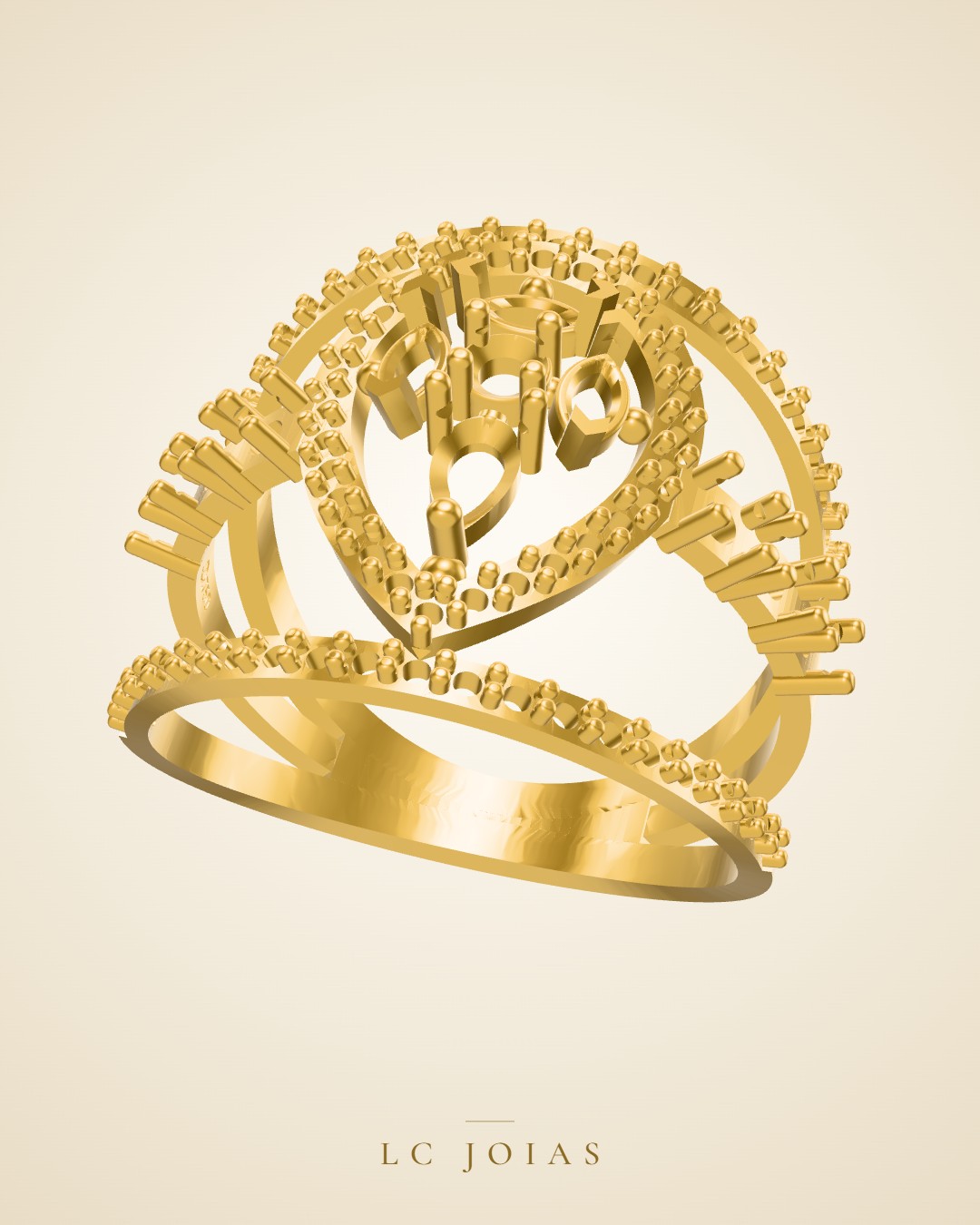 Anel 0240an em ouro