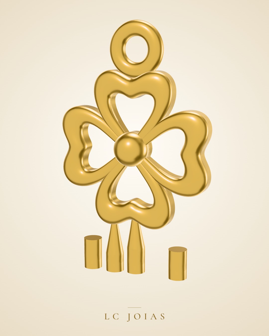 Pingente 7294 pg trevo em ouro