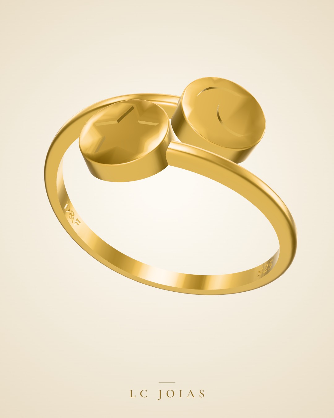 Anel ag 1924 an em ouro