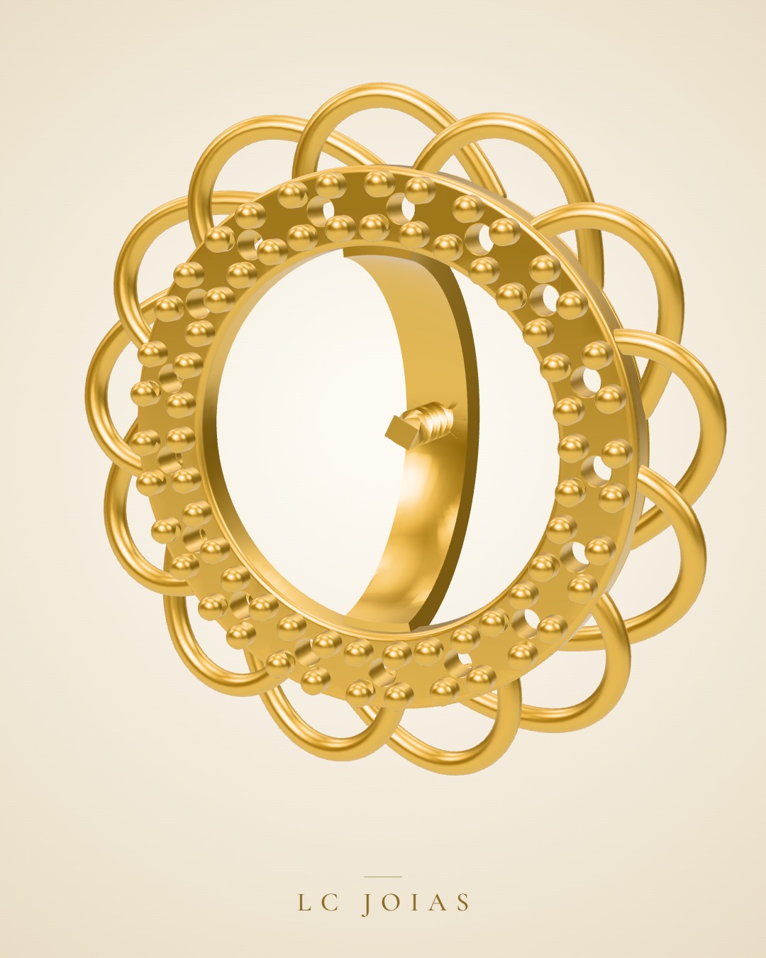 Brinco br correção stl espelhar em ouro