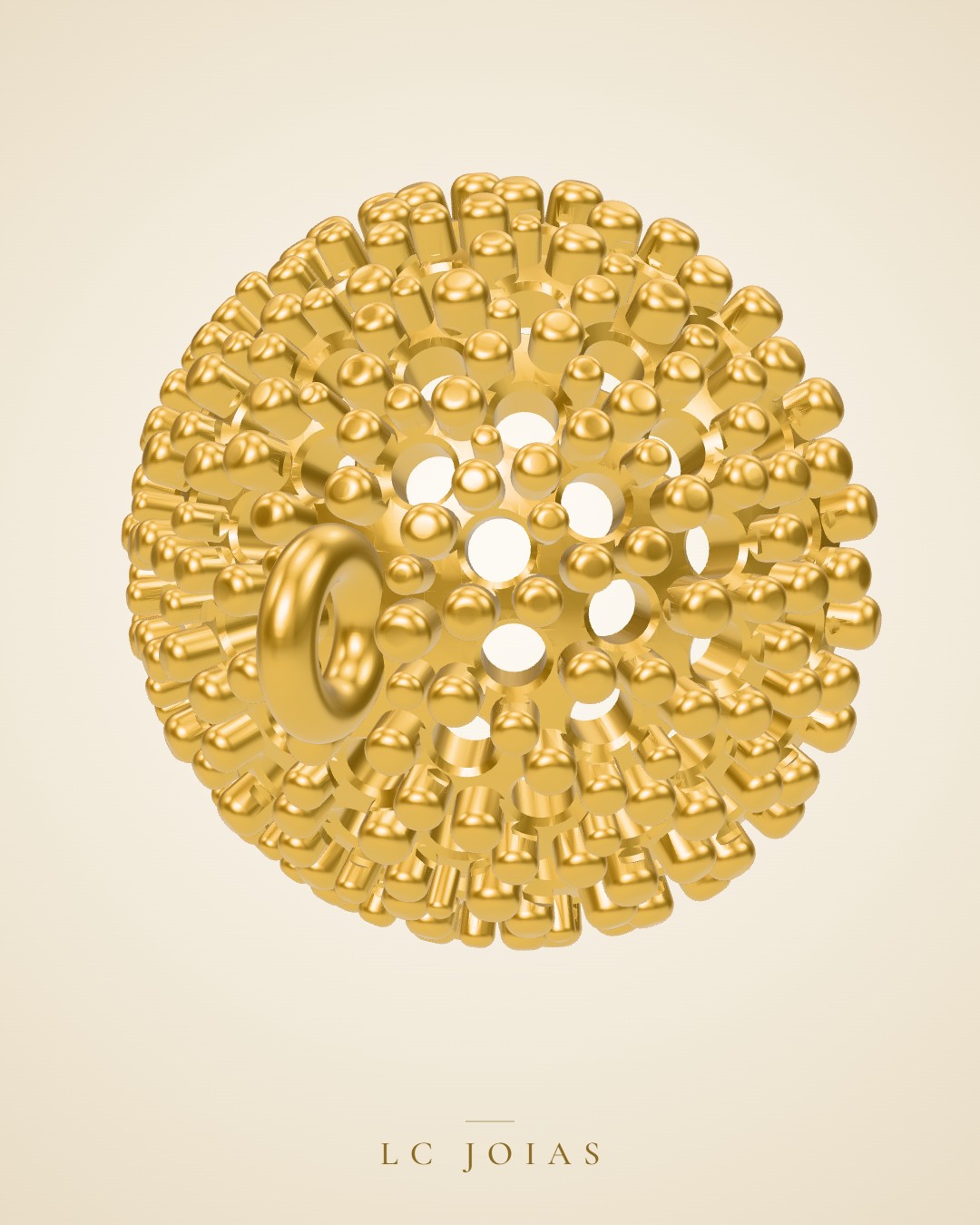Pingente 7695 pul pg 9mm con b em ouro