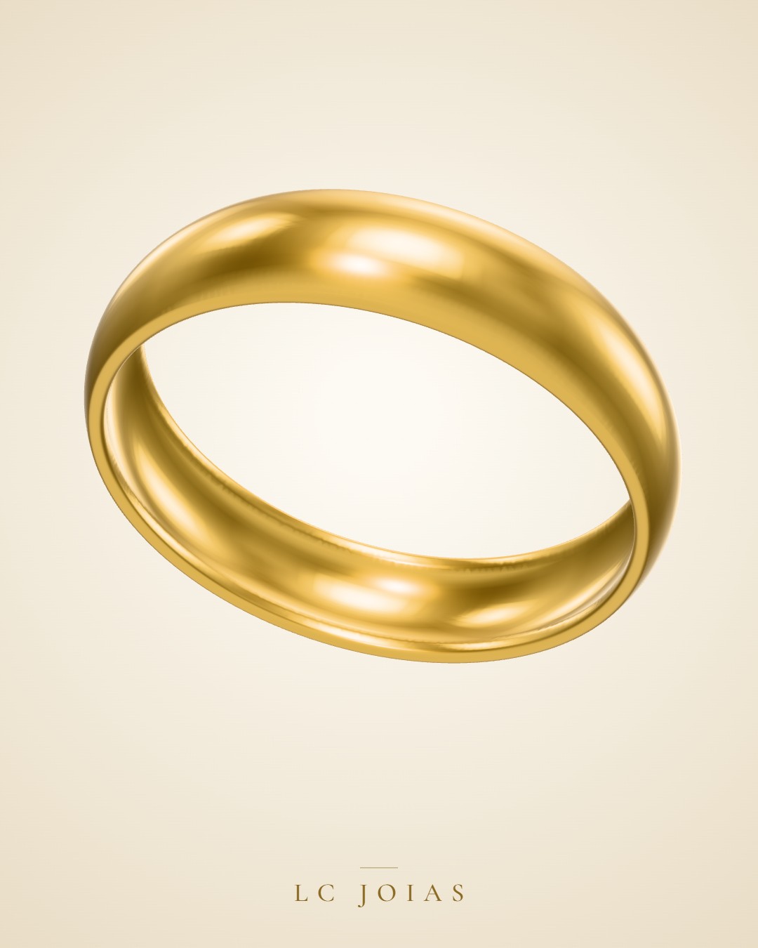 Aliança 5mm masc em ouro